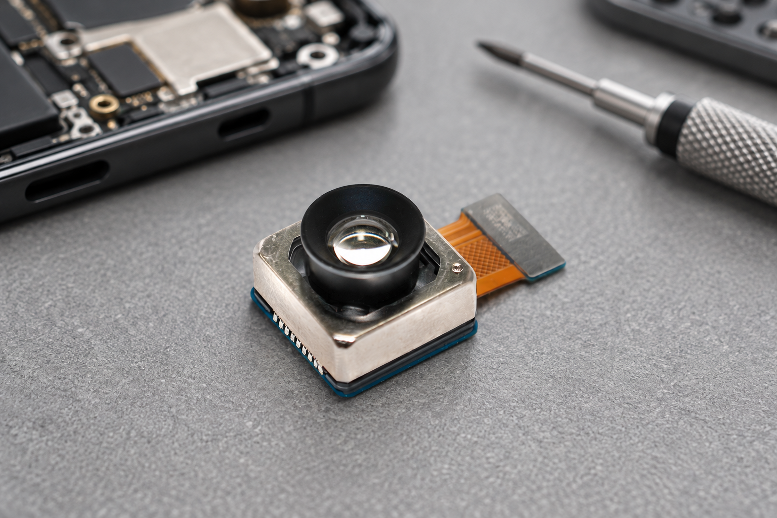 Precision-workbench application illustration of a miniature camera module